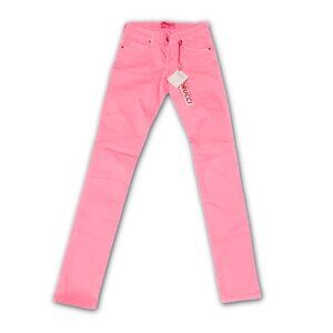 NWT Fiorucci Hot Pink Neon Skinny Jeans Y2K‎ Rave Club Scene E-Girl Emo